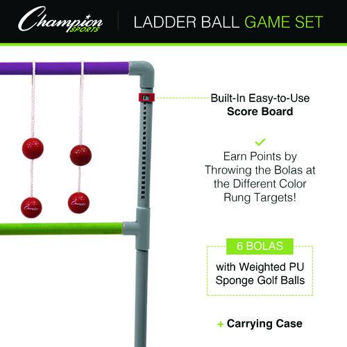 Picture of Pro Ladder Golf Game Set, (2) 22" x 37.5" Ladders/Six Bolas/Carry Bag