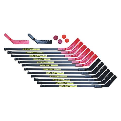 Picture of Ultra Shaft Hockey Set, Twelve 42" Hockey Sticks/Two Pucks/Two Balls/Two Extra Blades