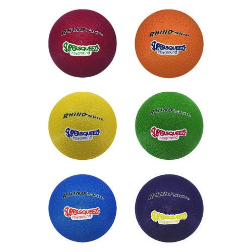 Picture of Rhino Skin Super Squeeze Playground Ball Set, 7.5" Diameter, Assorted Colors, 6/Set