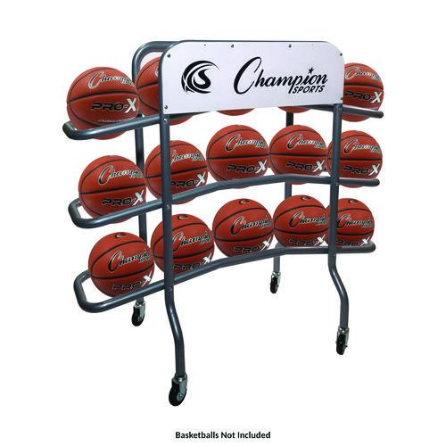 Picture of 3-Tier Pro Basketball Rack, Metal, 220 lb Capacity, 8 x 60 x 48, Silver