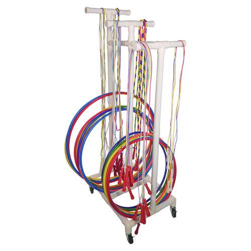 Picture of Jump Rope and Hoop Cart, Plastic, 19 x 28 x 69, White
