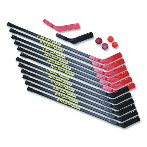 Picture of Ultra Shaft Hockey Set, Twelve 47' Hockey Sticks/Two Pucks/Two Balls/Two Extra Blades