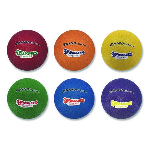Picture of Rhino Skin Super Squeeze Playground Ball Set, 7.5" Diameter, Assorted Colors, 6/Set
