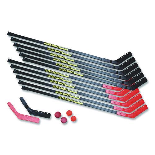 Picture of Ultra Shaft Hockey Set, Twelve 52" Hocket Sticks/Two Balls/Two Pucks/Two Extra Blades