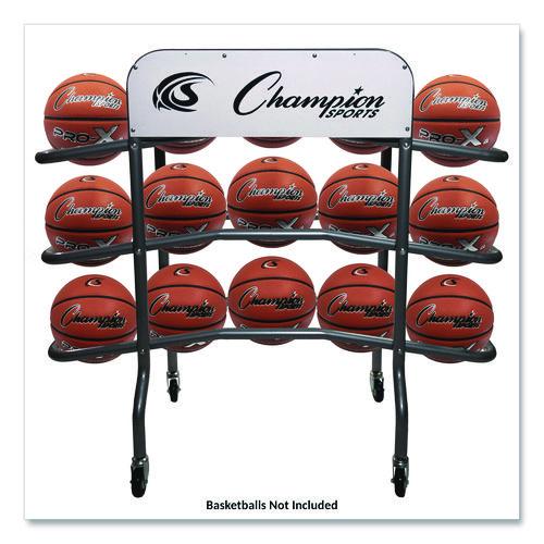 Picture of 3-Tier Pro Basketball Rack, Metal, 220 lb Capacity, 8 x 60 x 48, Silver