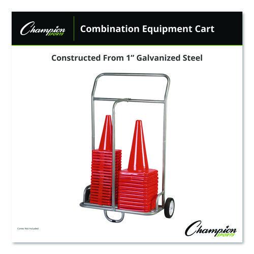 Picture of Combination Equipment Cart, Metal, 132 lb Capacity, 16 x 32 x 48, Silver