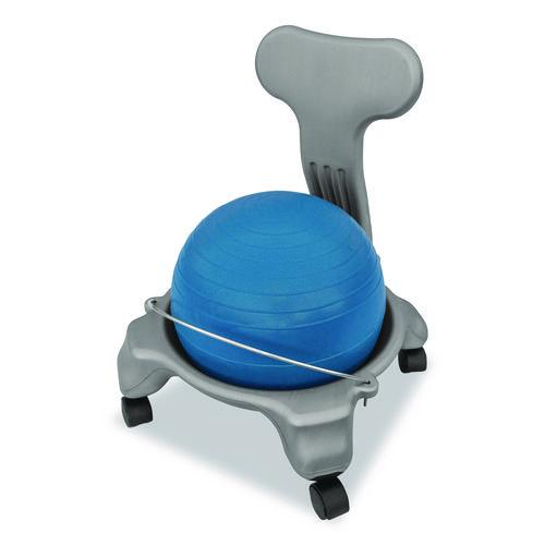 Picture of Kid's Ball Chair, Supports Up to 264 lb, 12.5" Seat Height, Blue Seat, Silver Base