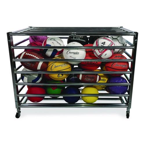 Picture of Heavy Duty Lockable Ball Locker, Metal, 132 lb Capacity, 24 x 42 x 30, High-Polish Black