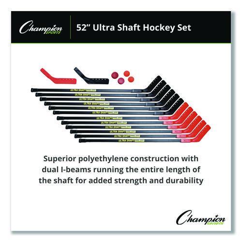 Picture of Ultra Shaft Hockey Set, Twelve 52" Hocket Sticks/Two Balls/Two Pucks/Two Extra Blades