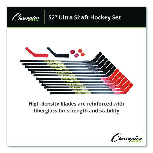 Picture of Ultra Shaft Hockey Set, Twelve 52" Hocket Sticks/Two Balls/Two Pucks/Two Extra Blades