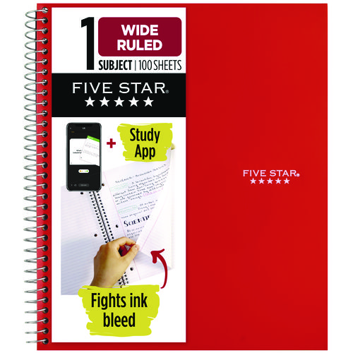 Picture of Wirebound Notebook, 1-Subject, Wide/Legal Rule, Randomly Assorted Cover Color, (100) 10.5 x 9.18 Sheets