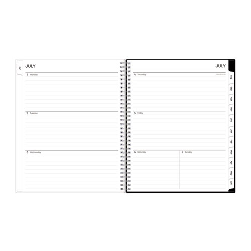 Picture of Analeis Create-Your-Own Cover Weekly/Monthly Planner, Floral, 11 x 8.5, White/Black/Coral, 12-Month (July to June): 2024-2025