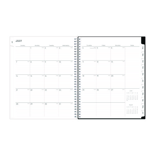 Picture of Analeis Create-Your-Own Cover Weekly/Monthly Planner, Floral, 11 x 8.5, White/Black/Coral, 12-Month (July to June): 2024-2025