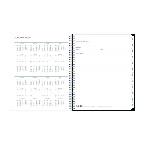 Picture of Analeis Create-Your-Own Cover Weekly/Monthly Planner, Floral, 11 x 8.5, White/Black/Coral, 12-Month (July to June): 2024-2025