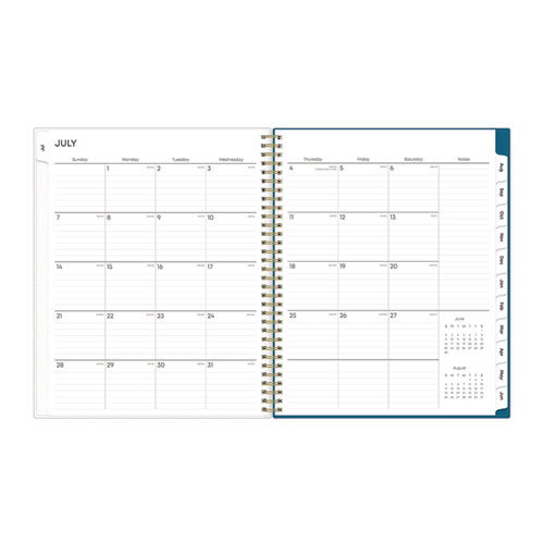 Picture of Bakah Blue Academic Year Weekly/Monthly Planner, Floral Artwork, 11 x 8.5, Blue/White Cover, 12-Month (July-June): 2024-2025