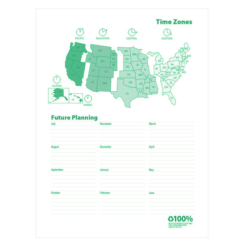 Picture of 100% Recycled MonoBright Monthly/Weekly Planner, 11 x 8.5, Green/Gold Cover, 12-Month (July to June): 2024 to 2025