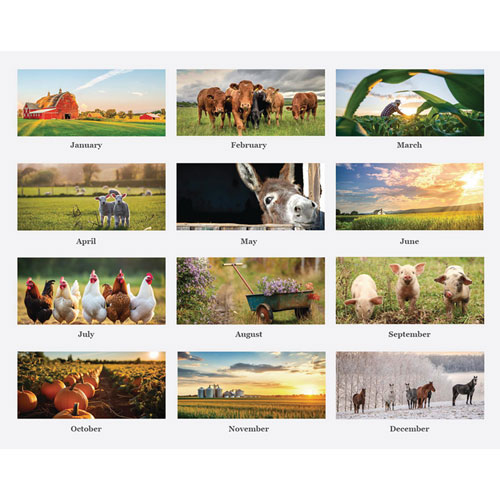 Picture of 100% Recycled Farm Life Wall Calendar, 11 x 14, White/Multicolor Sheets, 12-Month (Jan-Dec): 2025