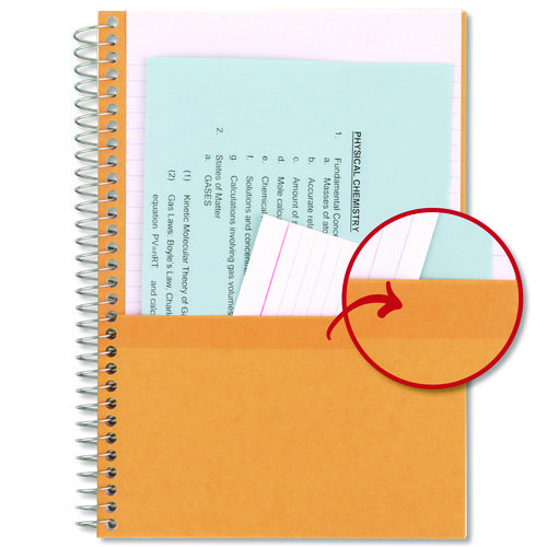 Picture of Wirebound Notebook, 5-Subject, Medium/College Rule, Assorted Cover Color, (150) 9.5 x 6.63 Sheets, 6/Pack