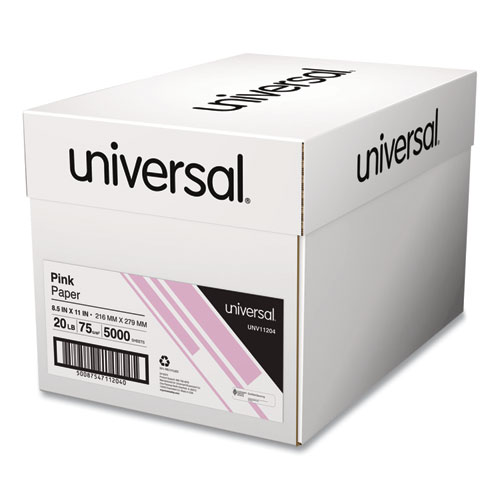 Picture of Deluxe Colored Paper, 20 lb Bond Weight, 8.5 x 11, Pink, 500 Sheets/Ream, 10 Reams/Carton