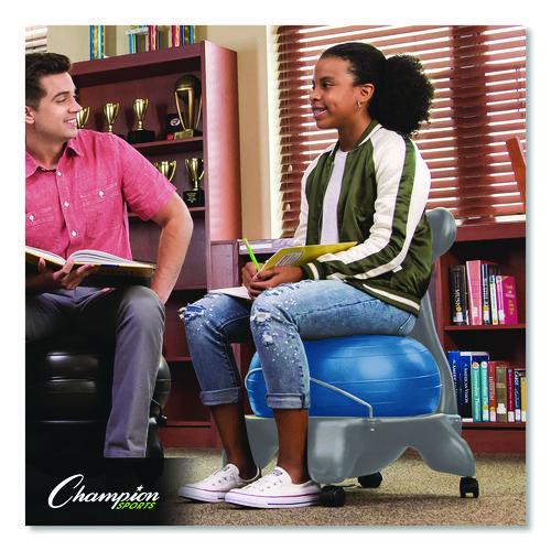 Picture of Kid's Ball Chair, Supports Up to 264 lb, 12.5" Seat Height, Blue Seat, Silver Base