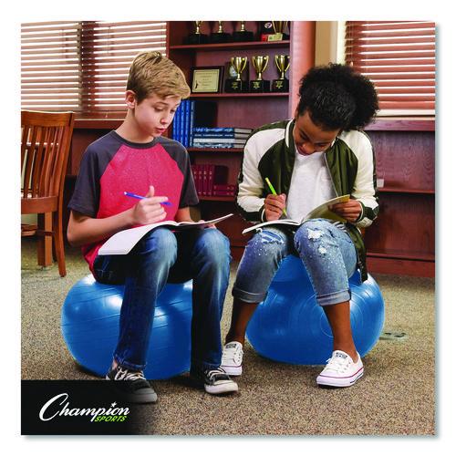 Picture of Kid's Ball Chair, Supports Up to 264 lb, 12.5" Seat Height, Blue Seat, Silver Base