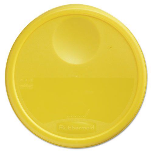 Picture of Round Storage Container Lids, 13.5" Diameter, Yellow, Plastic