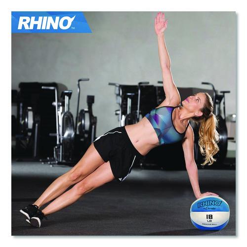 Picture of Rhino Leather Medicine Ball, 18 lb, Teal/White