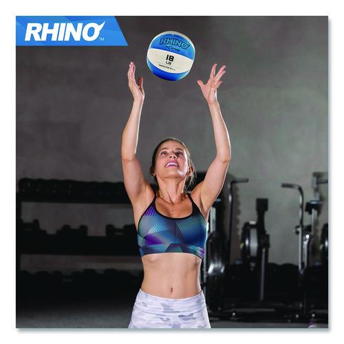 Picture of Rhino Leather Medicine Ball, 18 lb, Teal/White