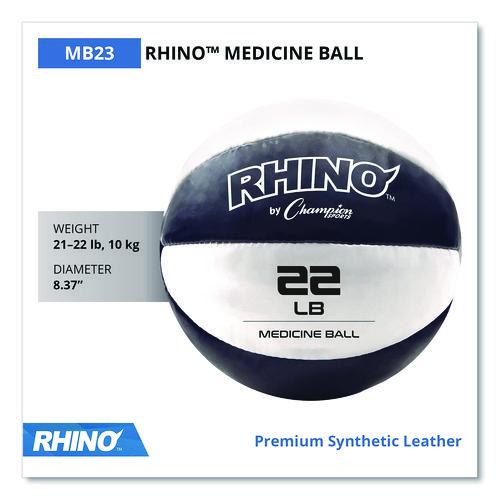 Picture of Rhino Leather Medicine Ball, 22 lb, Black/White