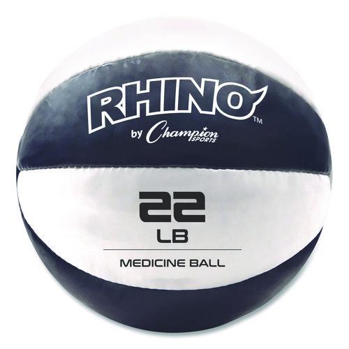 Picture of Rhino Leather Medicine Ball, 22 lb, Black/White