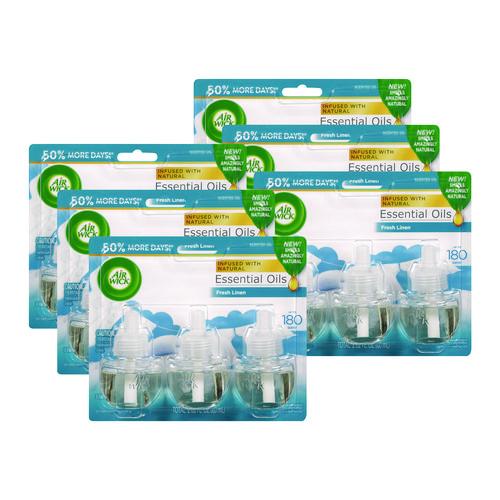 Picture of Scented Oil Refill, Warming - Fresh Linen, 0.67 oz, 3/Pack, 6 Packs/Carton