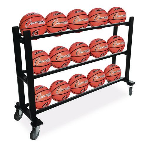 Picture of Deluxe Heavy-Duty Basketball Cart, Metal, 220 lb Capacity, 16 x 50.75 x 34.75, Black