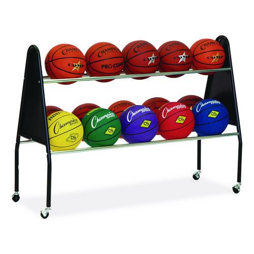 Picture of Heavy-Duty Ball Cart, Metal, 132 lb Capacity, 18 x 51 x 38, Black