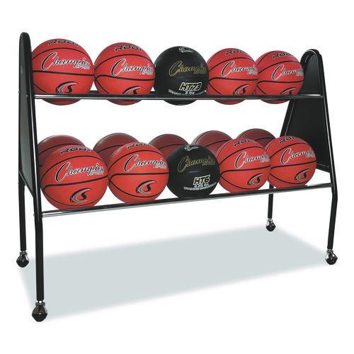 Picture of Heavy-Duty Ball Cart, Metal, 132 lb Capacity, 18 x 51 x 38, Black