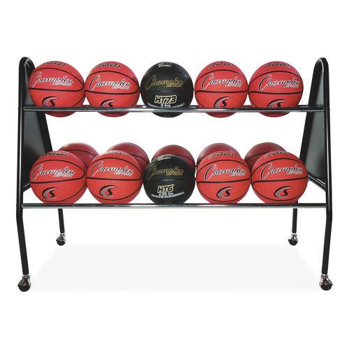 Picture of Heavy-Duty Ball Cart, Metal, 132 lb Capacity, 18 x 51 x 38, Black