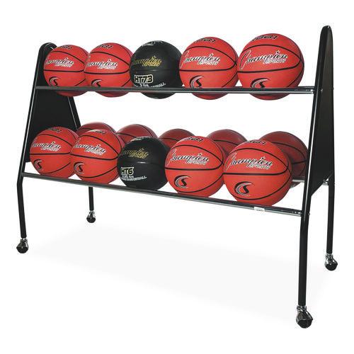 Picture of Heavy-Duty Ball Cart, Metal, 132 lb Capacity, 18 x 51 x 38, Black