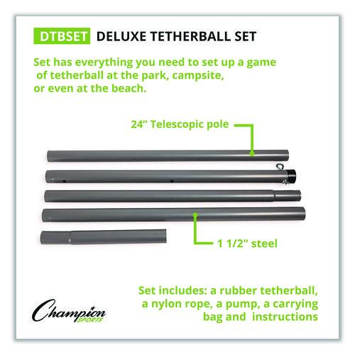 Picture of Deluxe Tether Ball Set, Tetherball/102" Cord/(4) 24" Telescoping Poles/Carry Bag/Pump with Needle