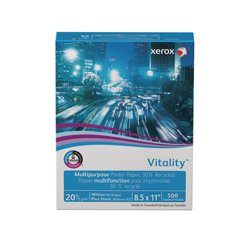 Picture of Vitality 30% Recycled Multipurpose Paper, 92 Bright, 20 lb Bond Weight, 8.5 x 11, White, 500/Ream