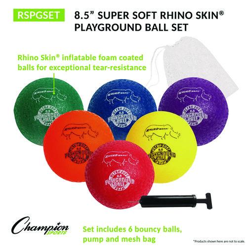 Picture of Rhino Soft Playground Ball Set, 8.5" Diameter, Assorted Colors, 6/Set
