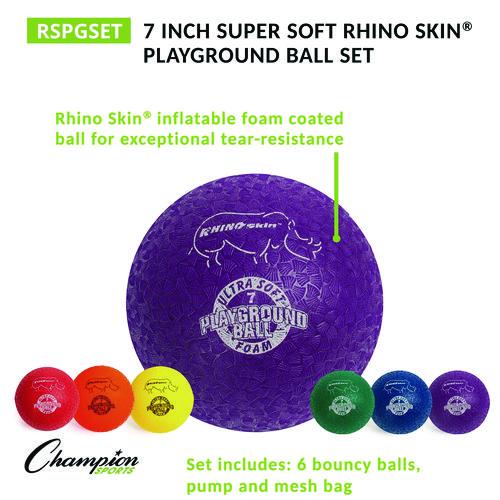 Picture of Rhino Soft Playground Ball Set, 8.5" Diameter, Assorted Colors, 6/Set
