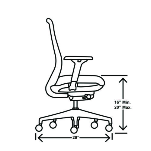 Picture of Nucleus Series Recharge Task Chair, 16.63 to 21.13 Seat Height, Frost Seat, Black Back, Black Base