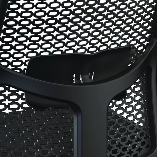 Picture of Ignition 2.0 ReActiv Low-Back Task Stool, 22.88" to 31.75" Seat Height, Elysian Seat, Charcoal Back, Black Base