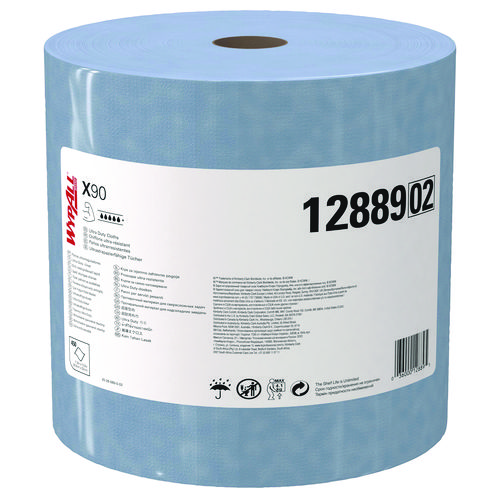 Picture of X90 Cloths, Jumbo Roll, 2-Ply, 11.1 x 13.4, Denim Blue, 450/Roll