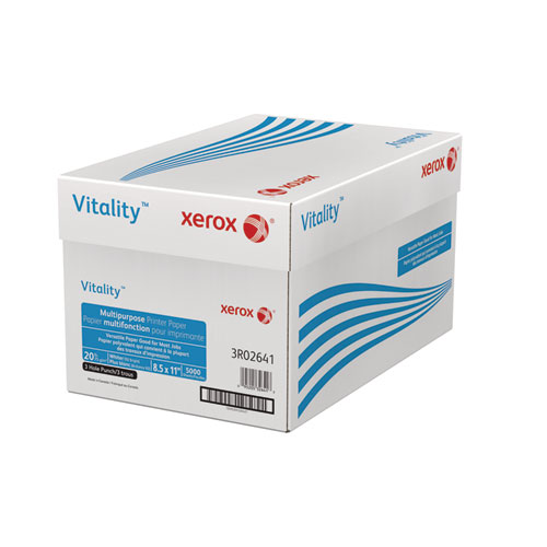 Picture of Vitality Multipurpose Print Paper, 92 Bright, 3-Hole, 20 lb Bond Weight, 8.5 x 11, 500 Sheets/Ream, 10 Reams/Carton