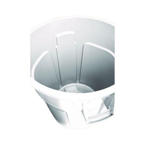 Picture of Vented Round Brute Container, 10 gal, Plastic, White