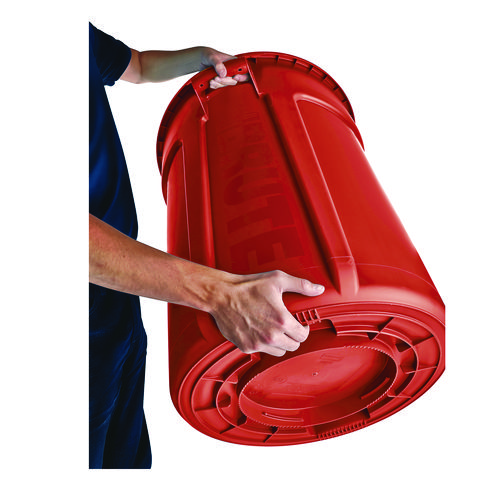 Picture of Vented Round Brute Container, 44 gal, Plastic, Red