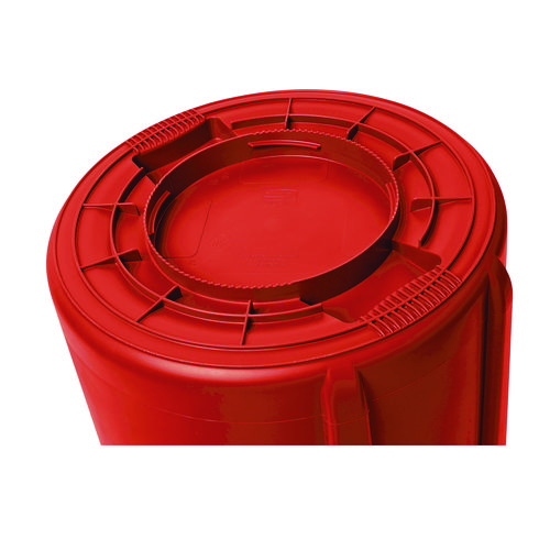 Picture of Vented Round Brute Container, 44 gal, Plastic, Red