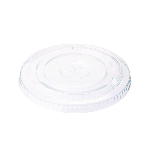 Picture of Cold Drink Cup Lids, Fits 16 oz Plastic Cold Cups, Clear, 100/Sleeve, 10 Sleeves/Carton