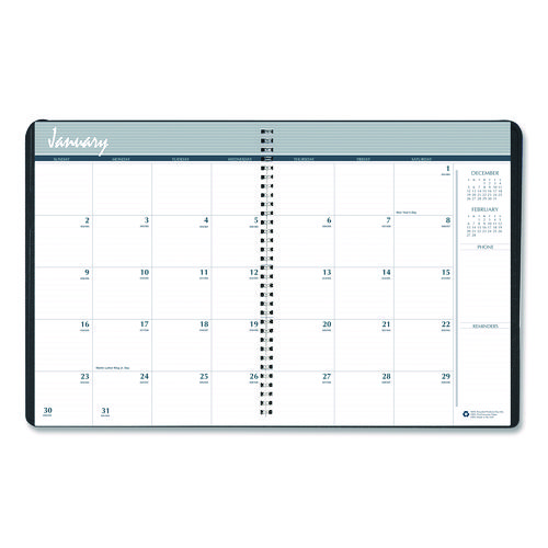 Picture of 14-Month Recycled Ruled Monthly Planner, 8.75 x 6.78, Black Cover, 14-Month: Dec 2024 to Jan 2026