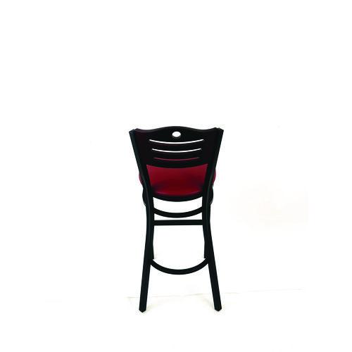 Picture of Eagle Series Barstool, Supports Up to 300 lb, 28.5" Seat Height, Burgundy Seat, Dark Mahogany Back, Black Base